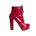 Bota Arrasadora Coturno Meia Pata Verniz Vermelho - Bridge-C_AR