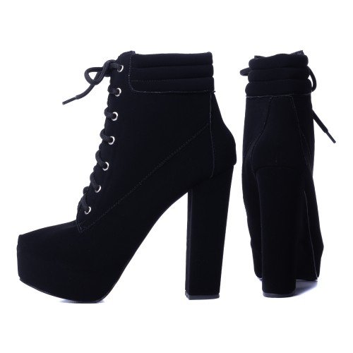 Bota Arrasadora Coturno Meia Pata Nobuck Preto - Bridge-D_AR